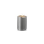 balthasar LED Kerze Novita klein silver, LED ww, 100 x 75mm, Timer, exkl. Batterie