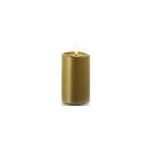 balthasar LED Kerze Novita mittel gold, LED ww, 125 x 75mm, Timer, exkl. Batterie