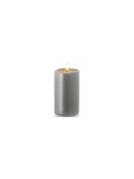 balthasar LED Kerze Novita mittel silver, LED ww, 125 x 75mm, Timer, exkl. Batterie