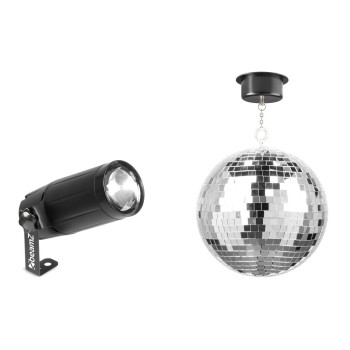 BeamZ Spiegelkugel Kit 1, Kit mit 20cm Spiegelkugel, Motor und Spot