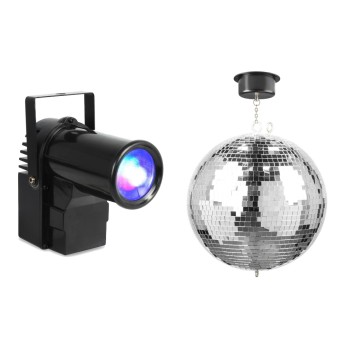 BeamZ Spiegelkugel Kit 2, Kit mit 30cm Spiegelkugel, Motor und Spot
