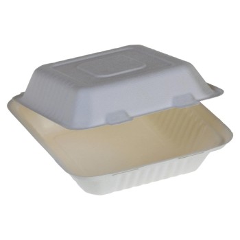 belesse Boîte à menu canne à sucre blanche 1100 ml 50 Pièce/s