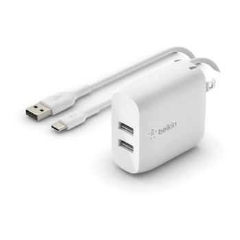 Belkin BOOST CHARGE USB-A-Netzladegerät Dau, 2x 12W USB-A/USB-C cable Belkin BOOST CHARGE USB-A-Netzladegerät Dau, 2x 12W USB-A/USB-C cable