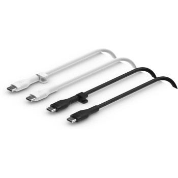 Belkin USB-C/USB-C 2.0, Doppelpack, 1m, Weiss, Schwarz/ Silicone