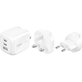 Belkin BoostCharge Ladegerät with Steckertip, 2x USB-C, 1x USB-A, steckertipps UK, EU, US Belkin BoostCharge Ladegerät with Steckertip, 2x USB-C, 1x USB-A, steckertipps UK, EU, US