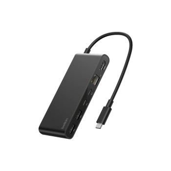 Belkin Connect 8-in-1 USB-C Hub, Dual USB-C Ports, Schwarz Belkin Connect 8-in-1 USB-C Hub, Dual USB-C Ports, Schwarz
