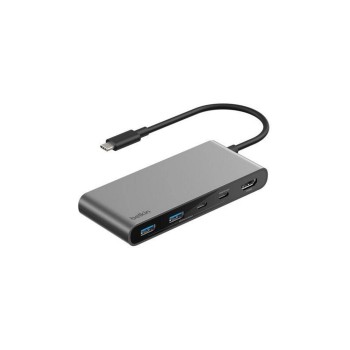 Belkin Connect 7-in-1 USB-C Hub, Dual USB-C Ports, Silber Belkin Connect 7-in-1 USB-C Hub, Dual USB-C Ports, Silber