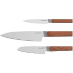 BergHOFF Messer-set Dina Ion Eschenholz, 3-teilig, Allzweck-, Koch-,Santokumesser