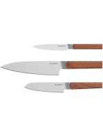 BergHOFF Messer-set Dina Ion Eschenholz, 3-teilig, Allzweck-, Koch-,Santokumesser