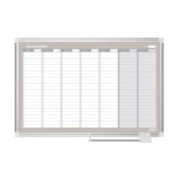 Bi-Office magenthaftende whitewandtafel, Wochenplaner, Aluminiumrahmen, 900x600mm Bi-Office magenthaftende whitewandtafel, Wochenplaner, Aluminiumrahmen, 900x600mm