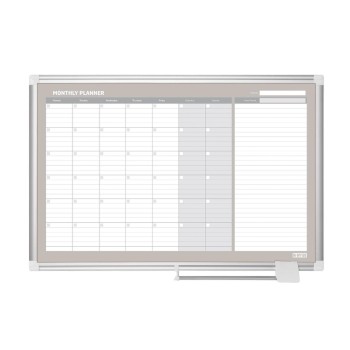 Bi-Office magenthaftende whitewandtafel, Monatsplaner, Aluminiumrahmen, 900x600mm Bi-Office magenthaftende whitewandtafel, Monatsplaner, Aluminiumrahmen, 900x600mm
