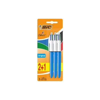Bic 4 Colours Original Kugelschreiber, blue, 3 Stk. Bic 4 Colours Original Kugelschreiber, blue, 3 Stk.