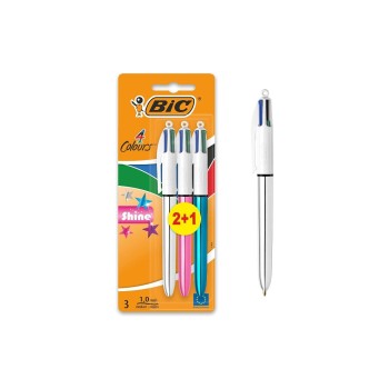 Bic 4 Colours Original Kugelschreiber, assortiert, 3 Stk. Bic 4 Colours Original Kugelschreiber, assortiert, 3 Stk.