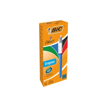 Bic 4-Farben-Kugelschreiber Classic, white / blue, 1 Stk. Bic 4-Farben-Kugelschreiber Classic, white / blue, 1 Stk.