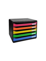 Biella Boîte à tiroirs BIG-BOX PLUS Noir/multicolore, A4+ paysage