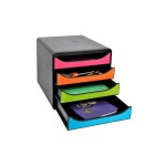 Biella Boîte à tiroirs BIG-BOX A4+ Noir/Multicolore