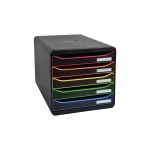 Biella Schubladenelement BIG-BOX PLUS A4+, 5 Schubladen offen, schwarz/harlekin