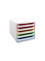 Biella Boîte à tiroirs BIG-BOX PLUS A4+ Blanc/Multi-couleur