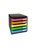 Biella Boîte à tiroirs BIG-BOX PLUS A4+ Noir brillant/multicolore