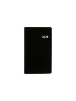 Biella Tagesagenda Bruxelles 2025, black , 1W/2S, 8,5 x 15,3 cm