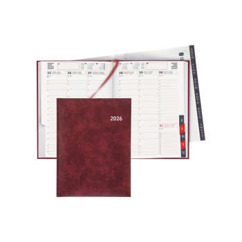 Biella Geschäftsagenda 2026 Orario weinrot, 17.8 x 23.5 cm, 144 Seiten, 1 Wo auf 2 Sei Biella Geschäftsagenda 2026 Orario weinrot, 17.8 x 23.5 cm, 144 Seiten, 1 Wo auf 2 Sei