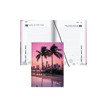 Biella Schüleragenda 2026/27 Miami, 12x16.5cm, 1 Tag pro Seite, Gebunden
