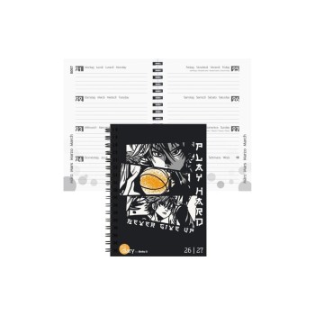 Biella Schüleragenda 2026/27 Anime, 12x16.5cm, 3 1/2 Tag pro Seite, Wire-O