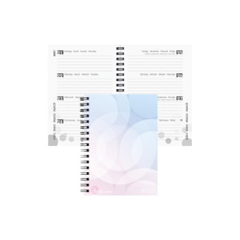 Biella Schüleragenda 2026/27 Pastel, 12x16.5cm, 3 1/2 Tag pro Seite, Wire-O