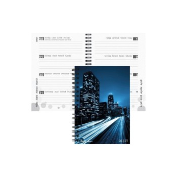 Biella Schüleragenda 2026/27 City, 14.5x20.5cm, 3 1/2 Tag pro Seite, Wire-O