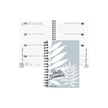 Biella Schüleragenda  2026/27 Summer, 14.5x20.5cm, 3 1/2 Tag pro Seite, Wire-O