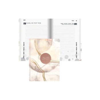 Biella Schüleragenda 2026/27 Abstract, 12x16.5cm,1 Tag pro Seite, gebund. wattiert