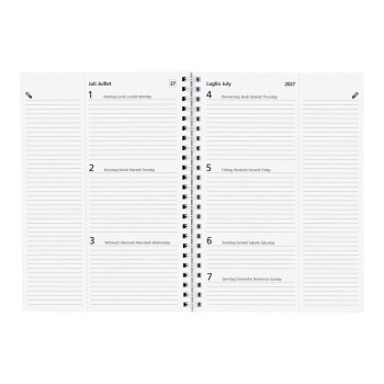 Biella Agenda d'affaires Poly Table, Wire-O 14,8 x 20.8 cm