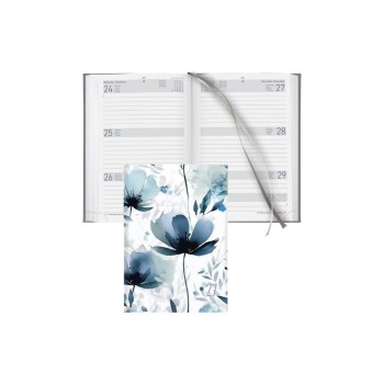 Biella Agenda commercial Dispo Term Trend Fleur, 2027, Bleu/Blanc