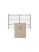 Biella Agenda commercial Dispo Term Naturel Wire-O Fleur, 2027, Beige
