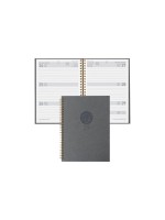 Biella Agenda commercial Dispo Term Naturel Wire-O Fleur, 2027, Gris