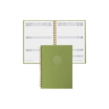 Biella Geschäftsagenda Dispo Term Natural, h-grün, o-Wire, 2027, 1W/2S, 14.5x20.5 cm