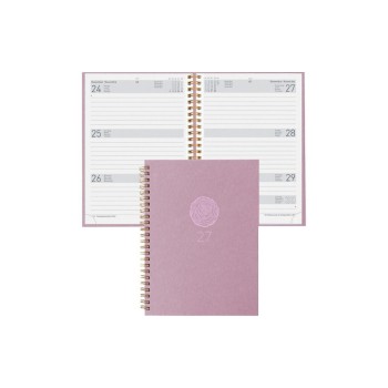 Biella Geschäftsagenda Dispo Term Natural, rosa, o-Wire, 2027, 1W/2S, 14.5x20.5 cm