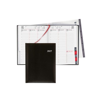 Biella Geschäftsagenda 2027 Orario schwarz, 17.8 x 23.5 cm, 144 Seiten, 1 Wo auf 2 S.