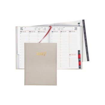 Biella Geschäftsagenda 2027 Orario beige, 17.8 x 23.5 cm, 144 Seiten, 1 Wo auf 2 S.