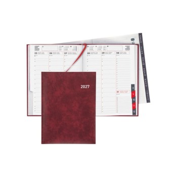 Biella Geschäftsagenda 2027 Orario weinrot, 17.8 x 23.5 cm, 144 Seiten, 1 Wo auf 2 S.