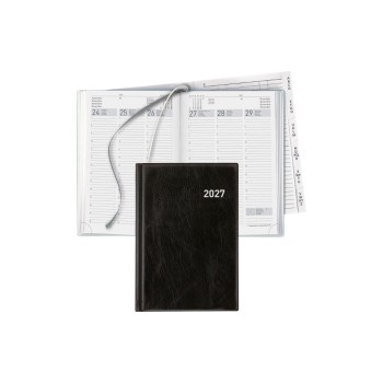 Biella Geschäftsagenda Terminia PVC 2027, schwarz, 1W/2S, 14,5 x 20,5 cm
