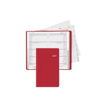 Biella Taschenagenda 2027 Luzern Weinrot, 8.7 x 15.3 cm, 40 Seiten, 1 Mo auf 2 Seit