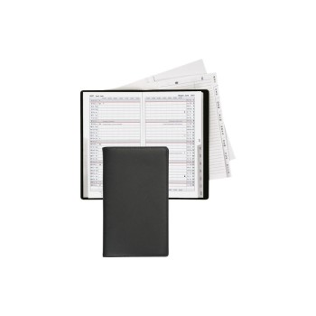 Biella Taschenagenda Planer 2027 Luzern, Leder schwarz, 8.7x15.3cm,1M/2S