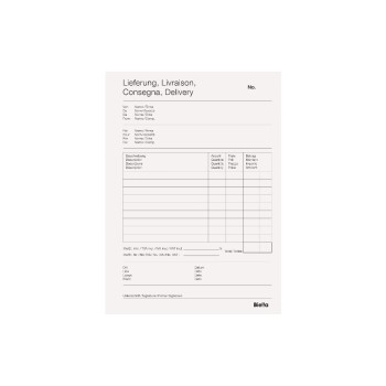 Biella block for delivery note with copy, A5, print in blue