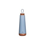 bioloco Thermoflasche Loop-Powder blue, 500ml , Edelstahl, Holzdeckel
