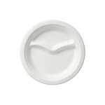 BioPak Assiettes jetables avec 2 subdivisions 22 cm, 50 Pièce/s, Blanc