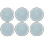 Bitz Dessertteller 21cm grau/blau, 6er Set, 21cm Durchmesser, Stoneware