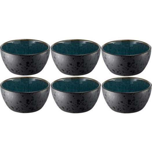 Bitz Schale 12cm black/grün, 6er Set, 12cm Durchmesser, Stoneware