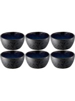 Bitz Schale 12cm schwarz/dunkelblau, 6er Set, 12cm Durchmesser, Stoneware