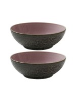 Bitz Salatschüssel grey/rosa 30cm, 2er Set, Stoneware
